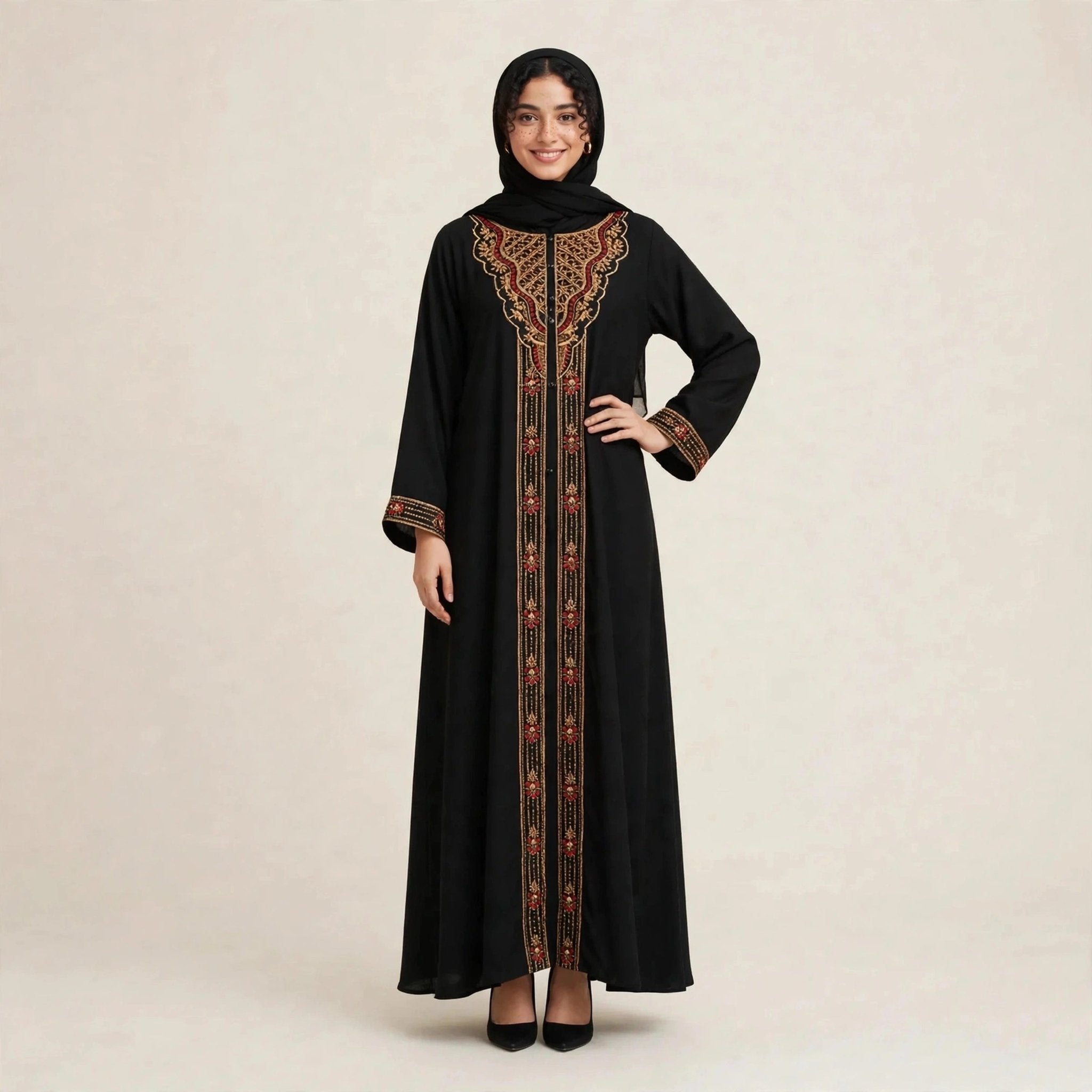 ABAYA CARDIGAN - NIDHA LACE SULAM - AL Rubab Fashion MY