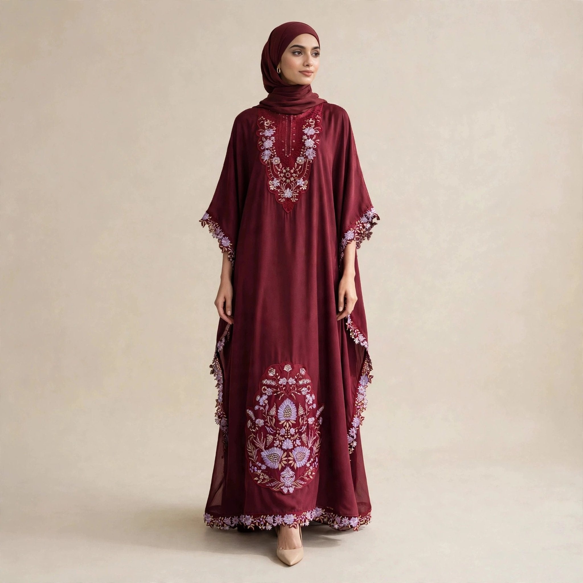 BUTTERFLY KAFTAN SULAM BUNGA - AL Rubab Fashion MY