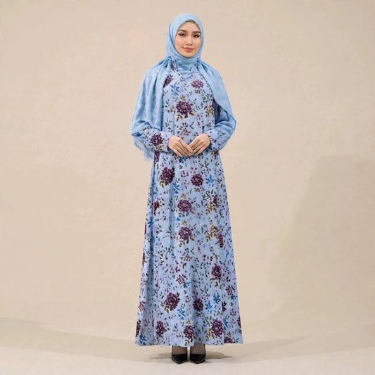 PEONY FLORAL VINTAGE MAXI DRESS - AL Rubab Fashion MY