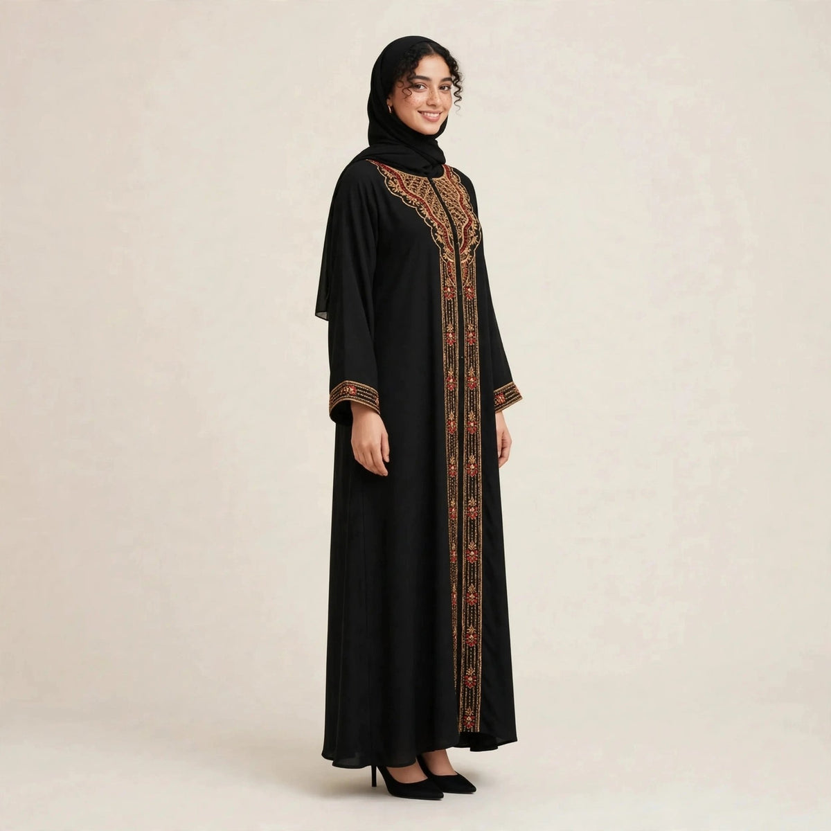 ABAYA CARDIGAN - NIDHA LACE SULAM - AL Rubab Fashion MY