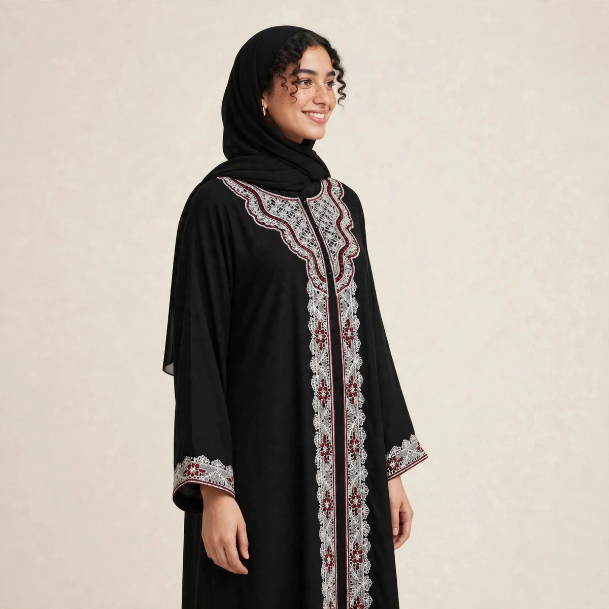 ABAYA CARDIGAN - NIDHA LACE SULAM - AL Rubab Fashion MY