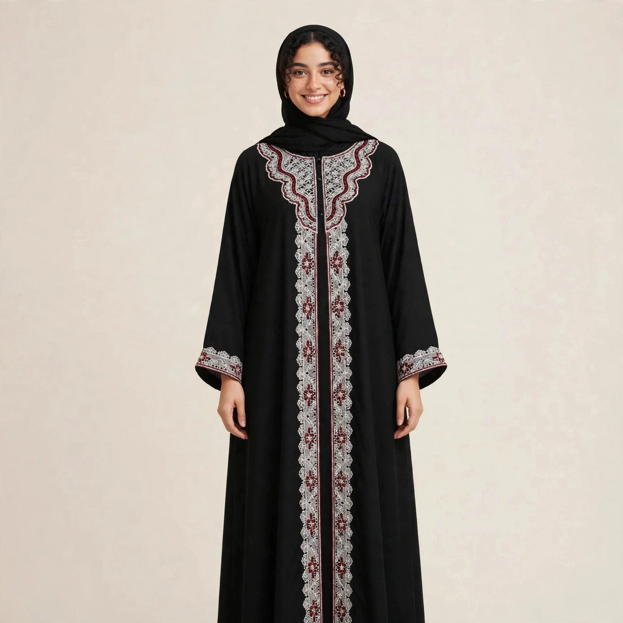 ABAYA CARDIGAN - NIDHA LACE SULAM - AL Rubab Fashion MY