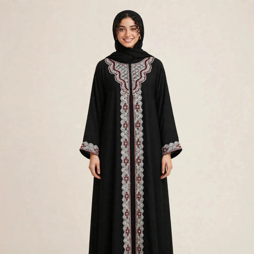 ABAYA CARDIGAN - NIDHA LACE SULAM - AL Rubab Fashion MY