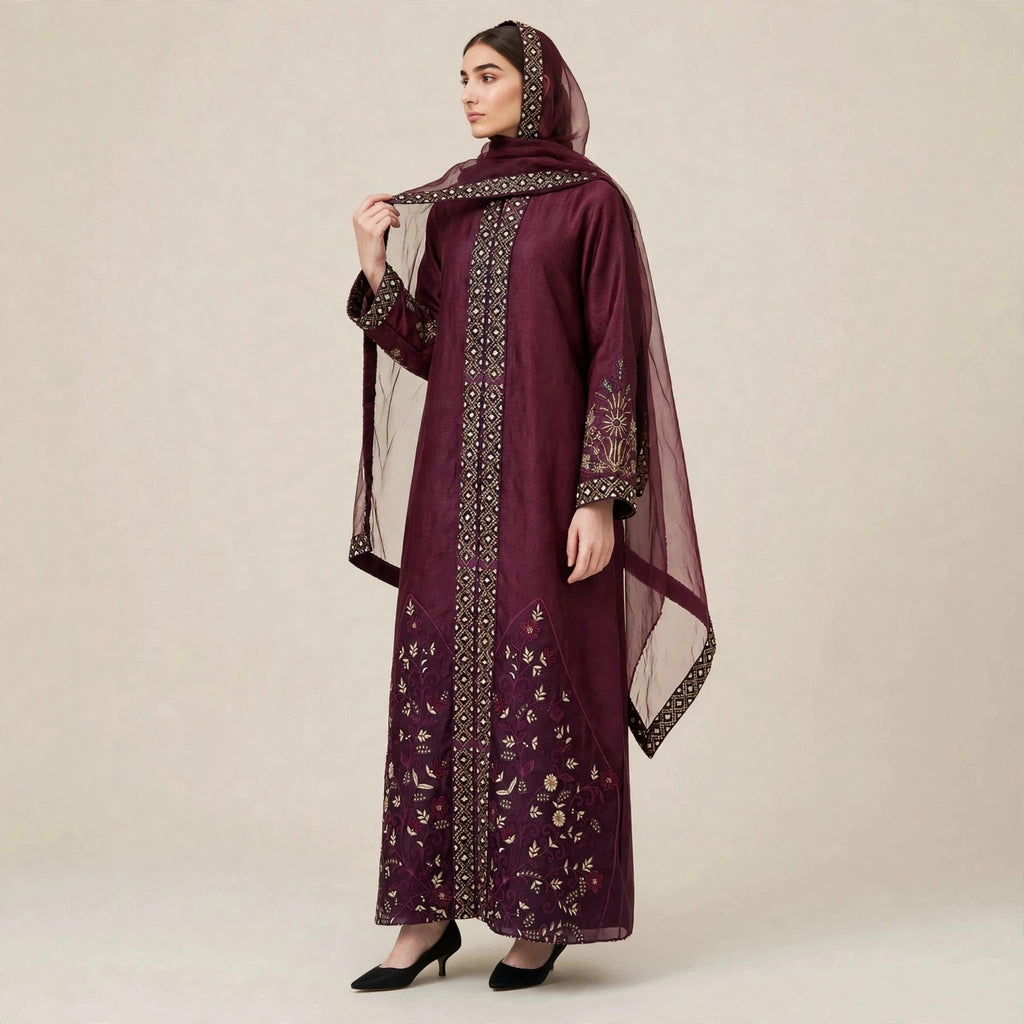 DZAKIYYAH ABAYA ORGANZA + SHAWL - AL Rubab Fashion MY