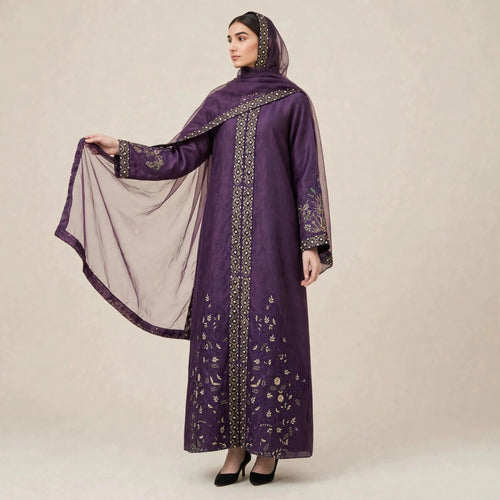 DZAKIYYAH ABAYA ORGANZA + SHAWL - AL Rubab Fashion MY