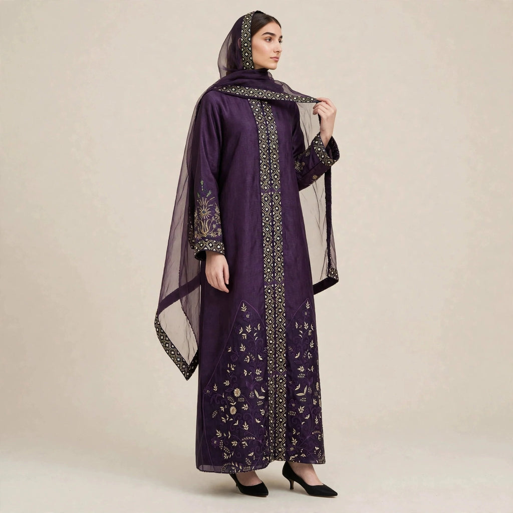 DZAKIYYAH ABAYA ORGANZA + SHAWL - AL Rubab Fashion MY