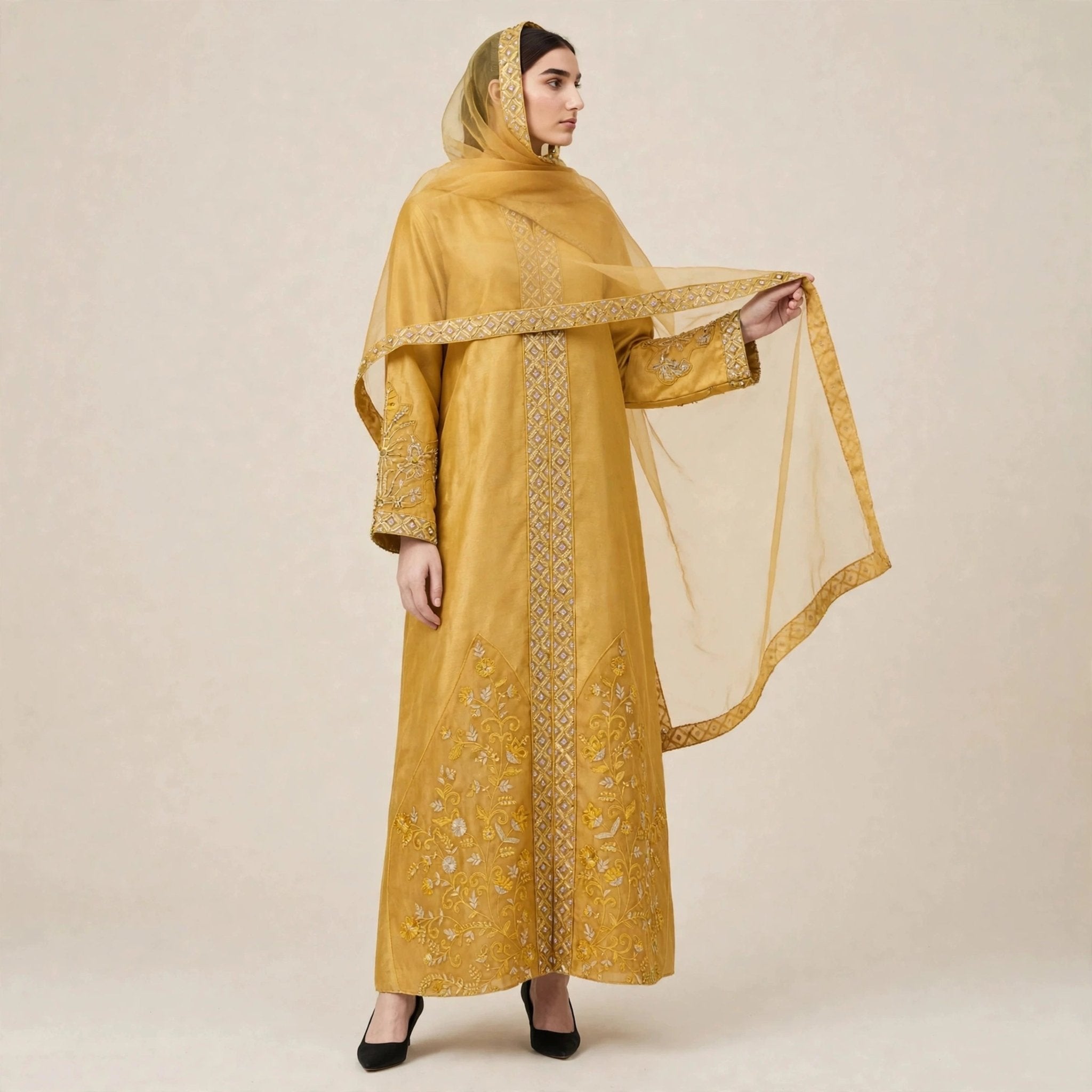 DZAKIYYAH ABAYA ORGANZA + SHAWL - AL Rubab Fashion MY