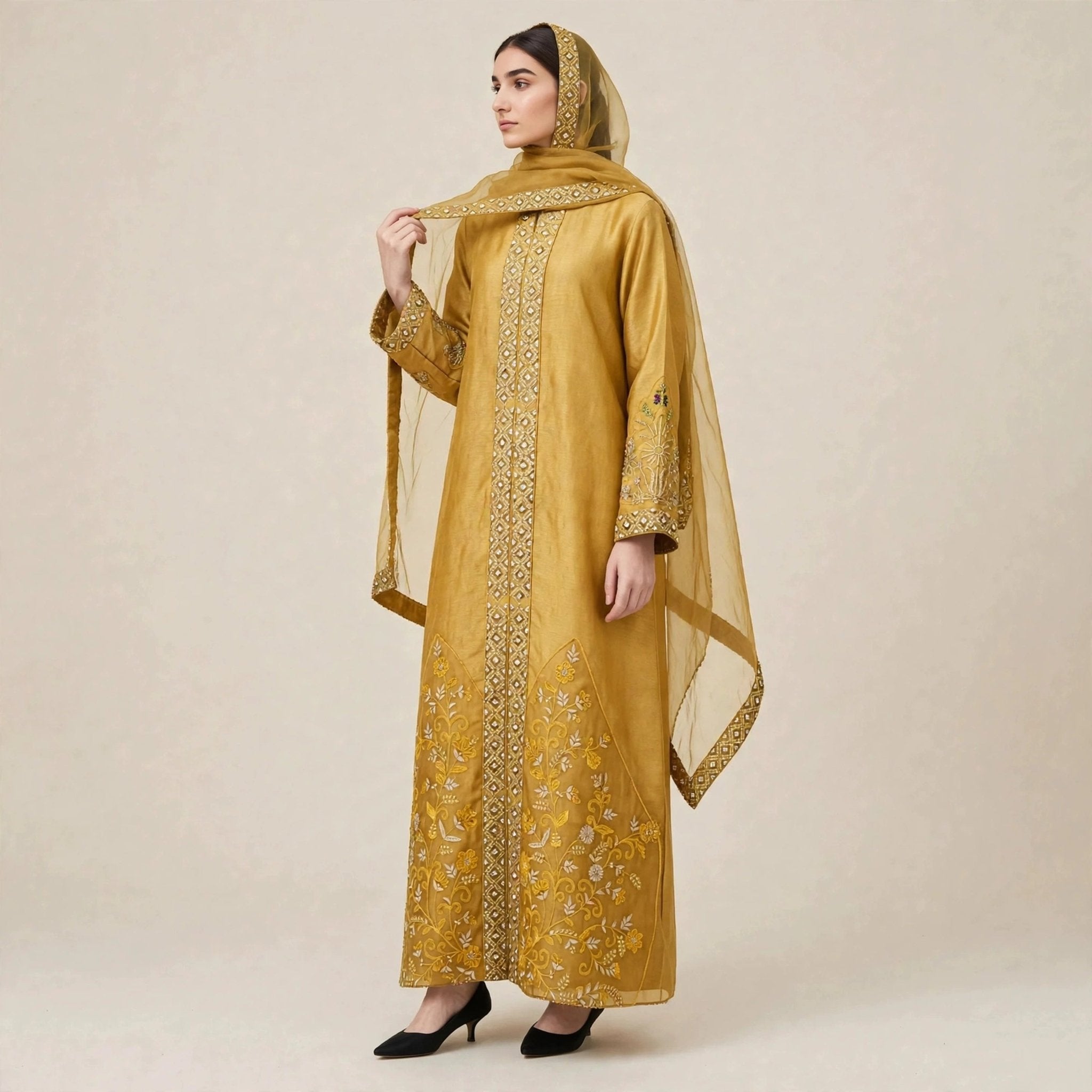 DZAKIYYAH ABAYA ORGANZA + SHAWL - AL Rubab Fashion MY