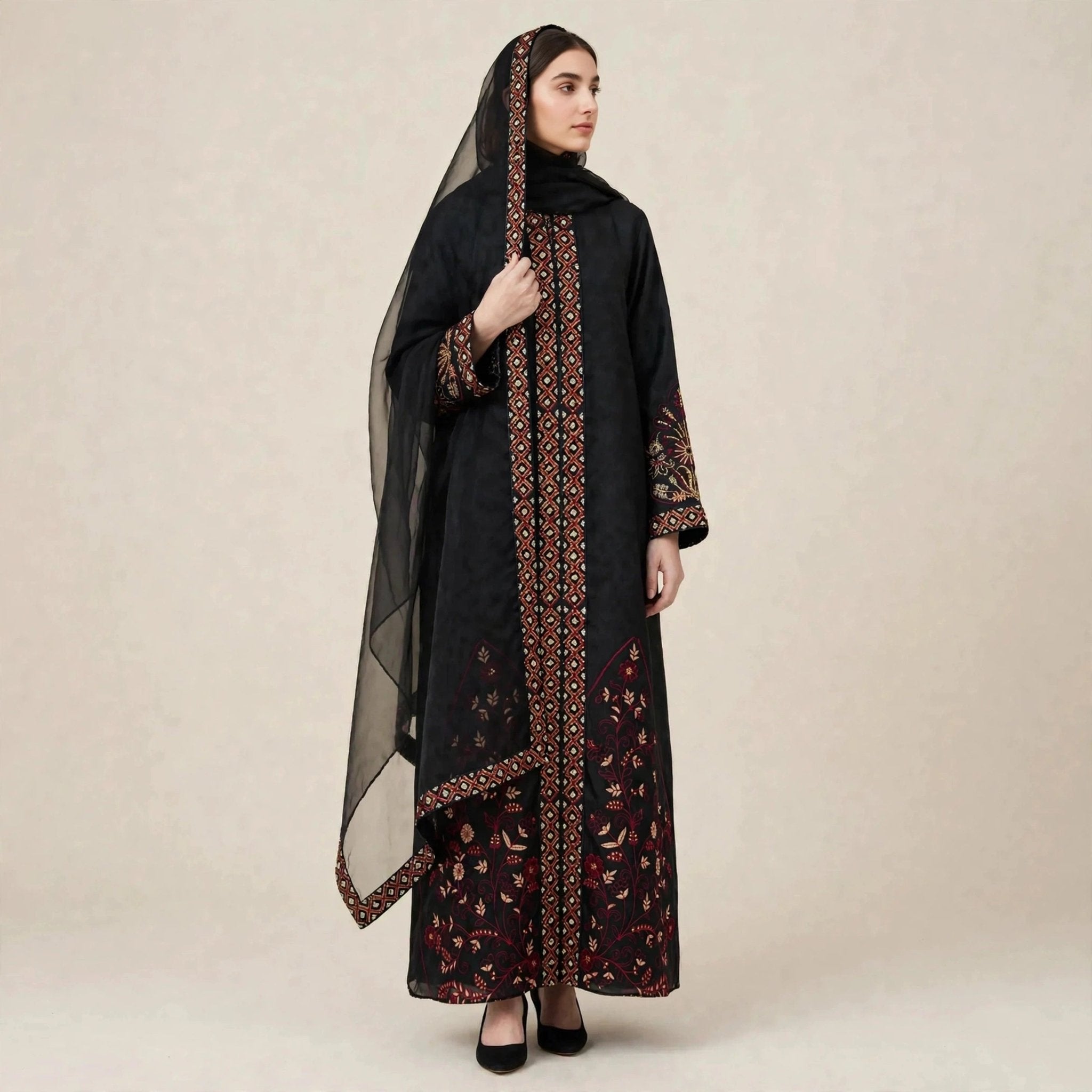 DZAKIYYAH ABAYA ORGANZA + SHAWL - AL Rubab Fashion MY