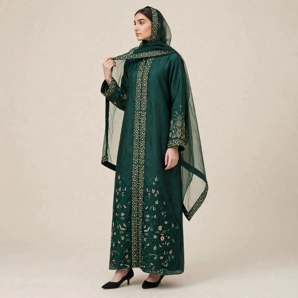 DZAKIYYAH ABAYA ORGANZA + SHAWL - AL Rubab Fashion MY