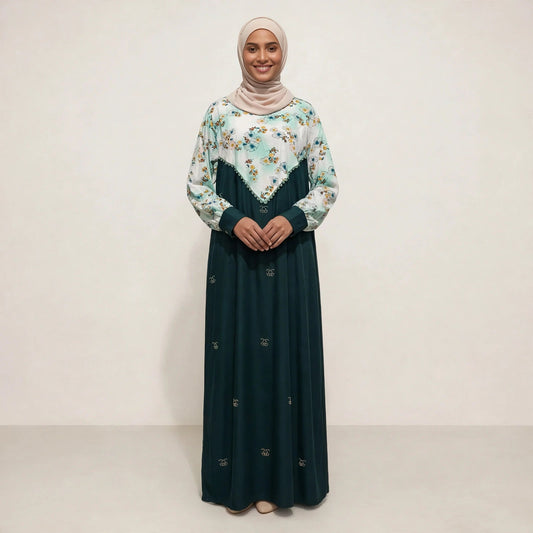 HUMAIRAH ABAYA NIDA + VISCOSE - AL Rubab Fashion MY