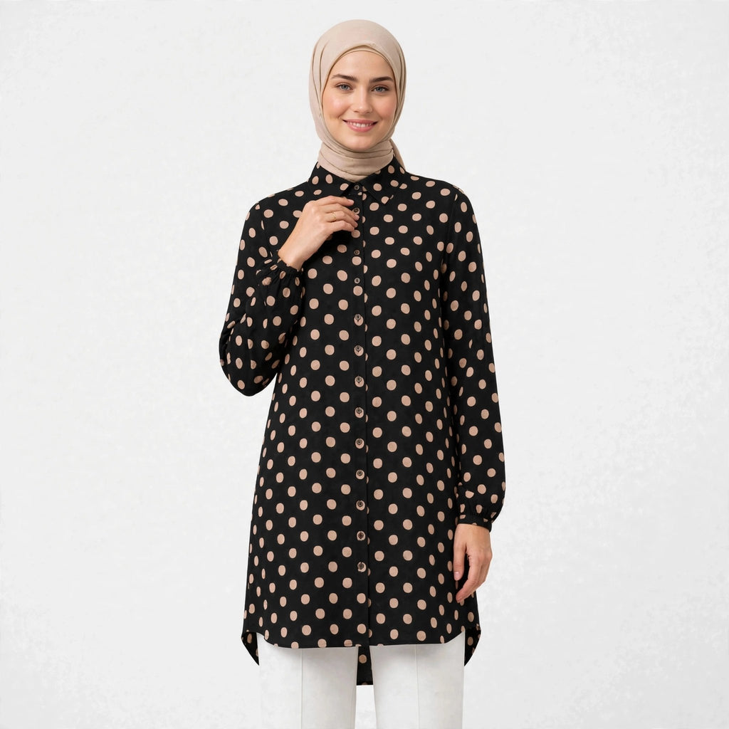 ISABELLA POLKADOT BLOUSE (BLOUSE SAHAJA) - AL Rubab Fashion MY