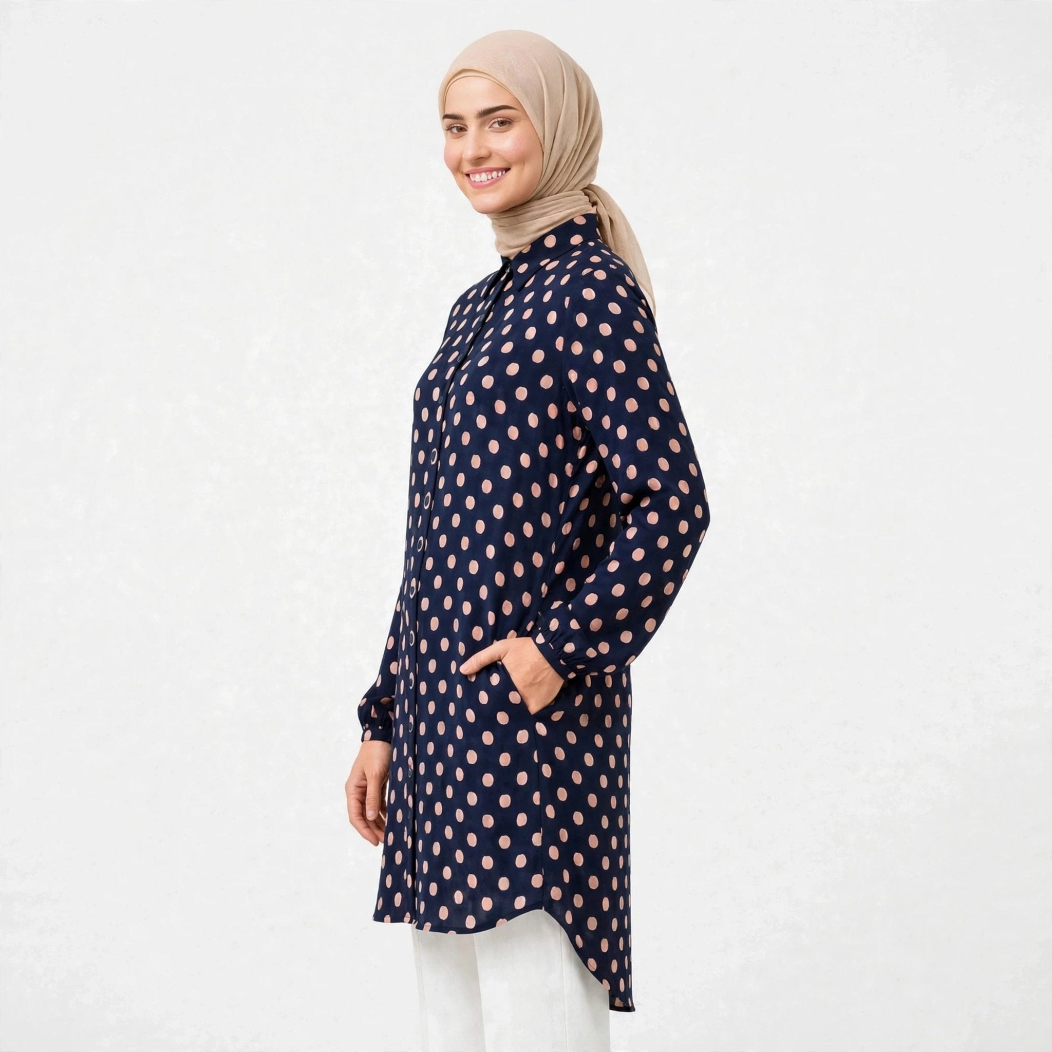 ISABELLA POLKADOT BLOUSE (BLOUSE SAHAJA) - AL Rubab Fashion MY