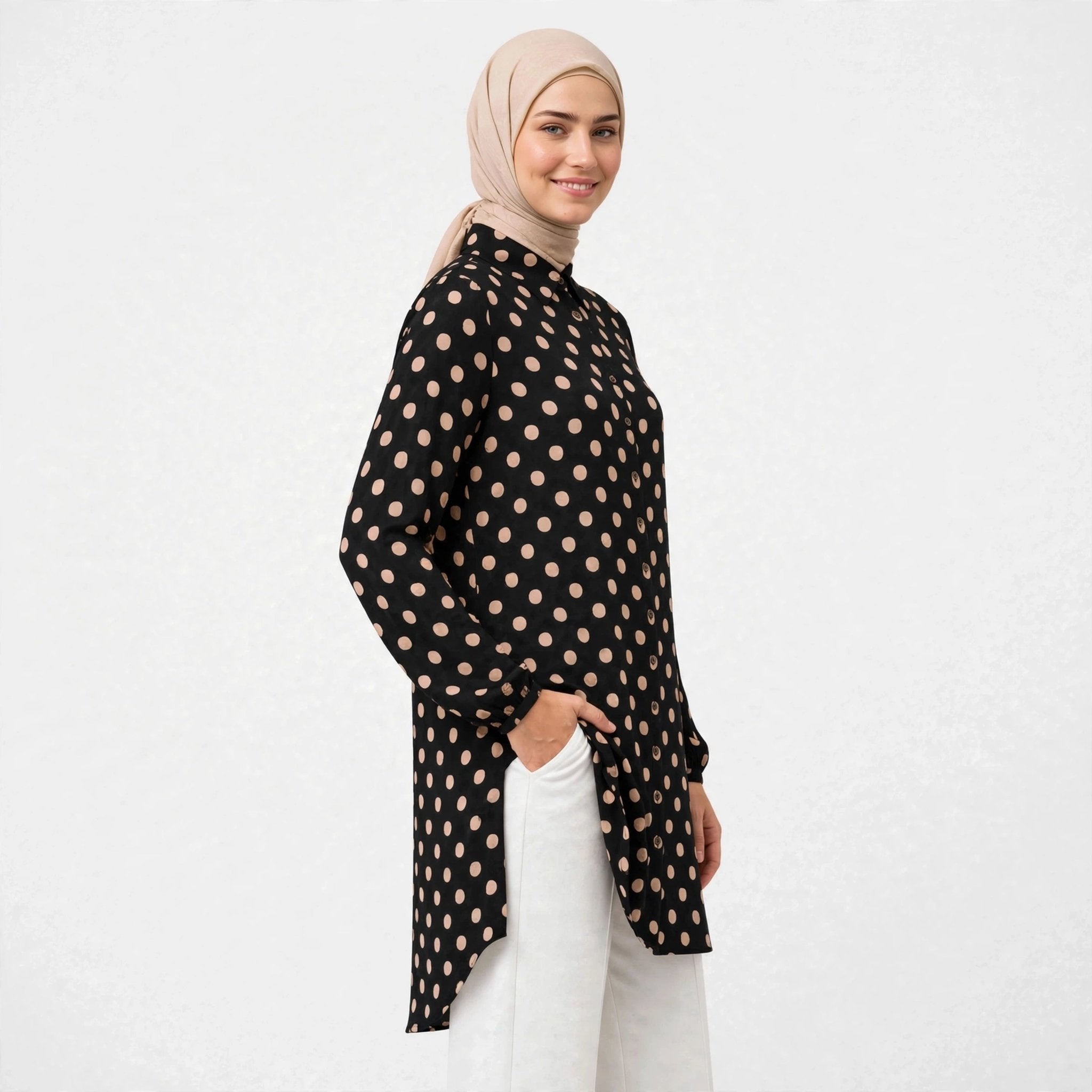 ISABELLA POLKADOT BLOUSE (BLOUSE SAHAJA) - AL Rubab Fashion MY