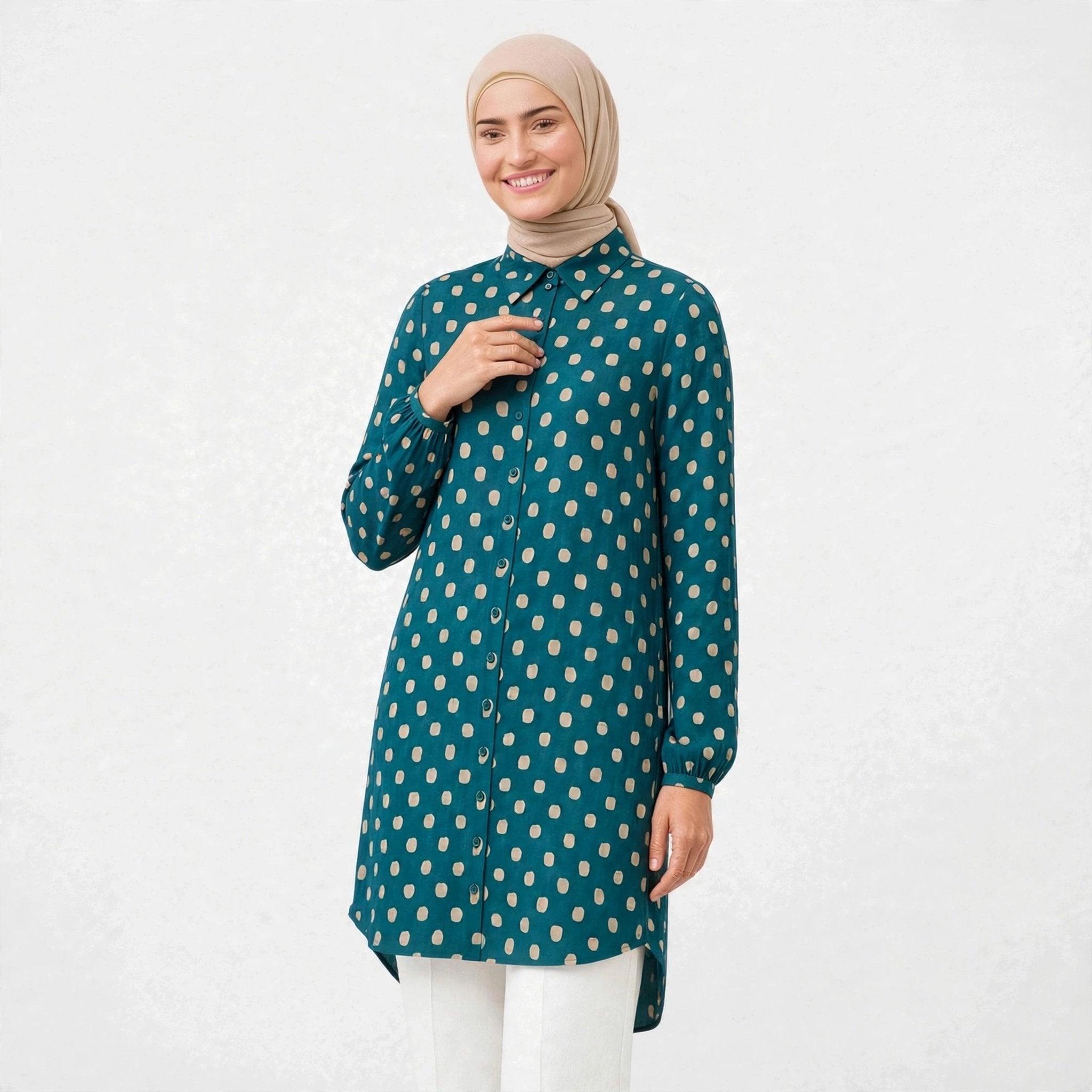 ISABELLA POLKADOT BLOUSE (BLOUSE SAHAJA) - AL Rubab Fashion MY