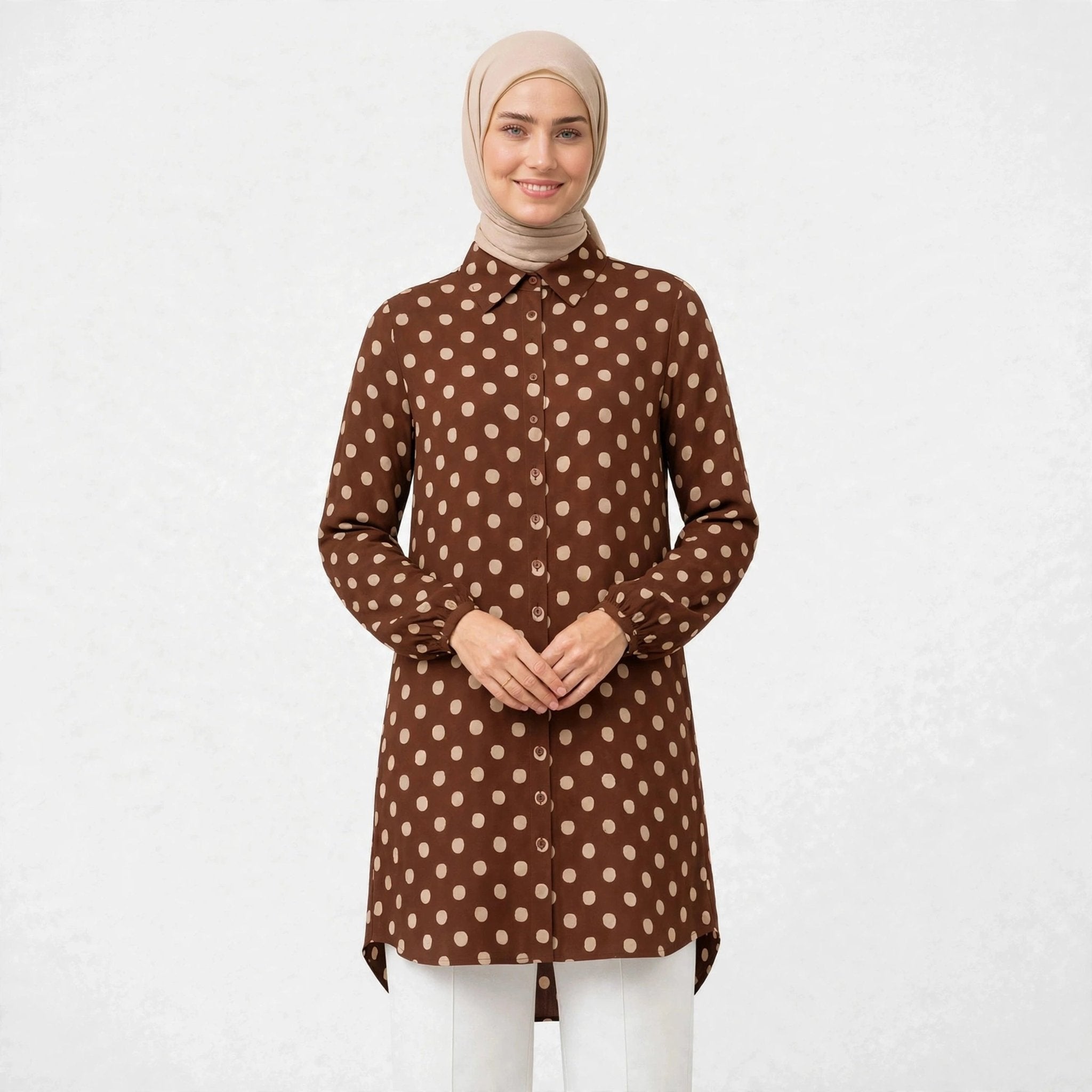 ISABELLA POLKADOT BLOUSE (BLOUSE SAHAJA) - AL Rubab Fashion MY