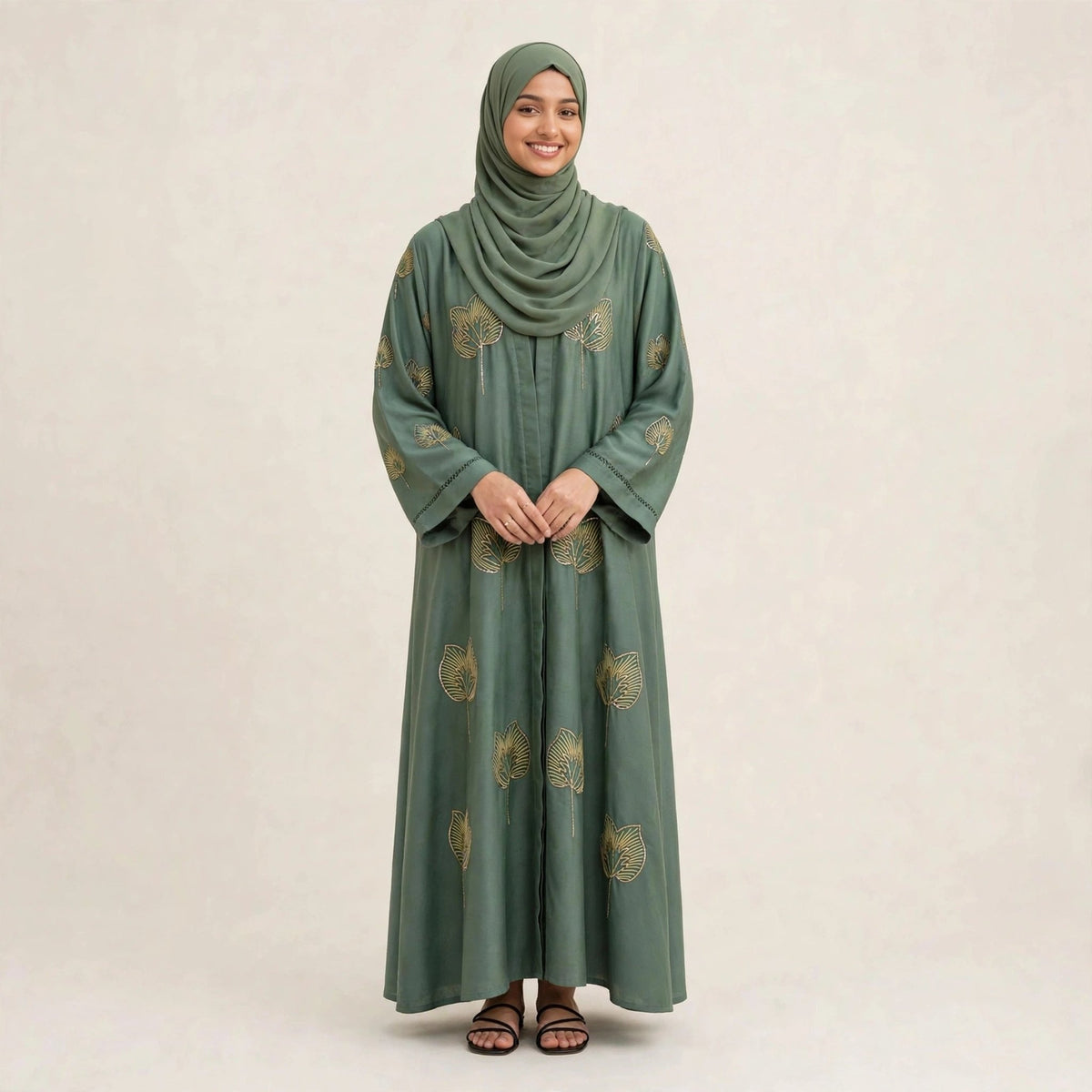 KIRANA CARDIGAN ABAYA EMBROIDERY - AL Rubab Fashion MY