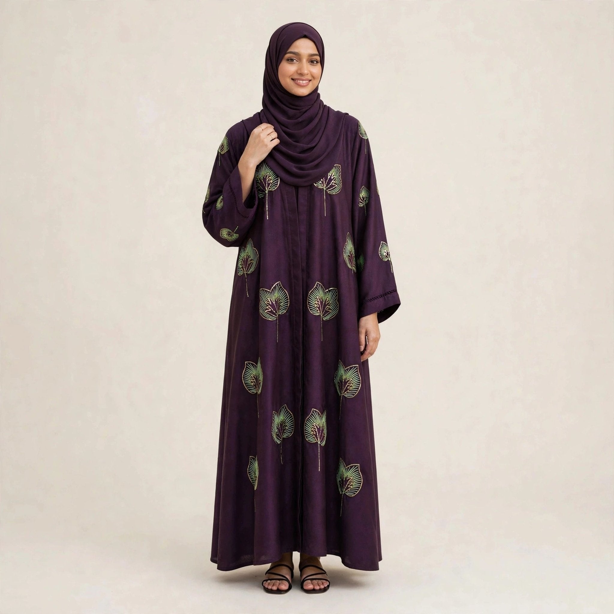 KIRANA CARDIGAN ABAYA EMBROIDERY - AL Rubab Fashion MY