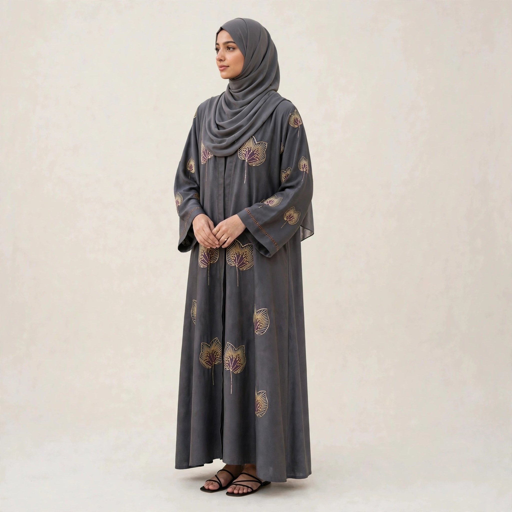 KIRANA CARDIGAN ABAYA EMBROIDERY - AL Rubab Fashion MY