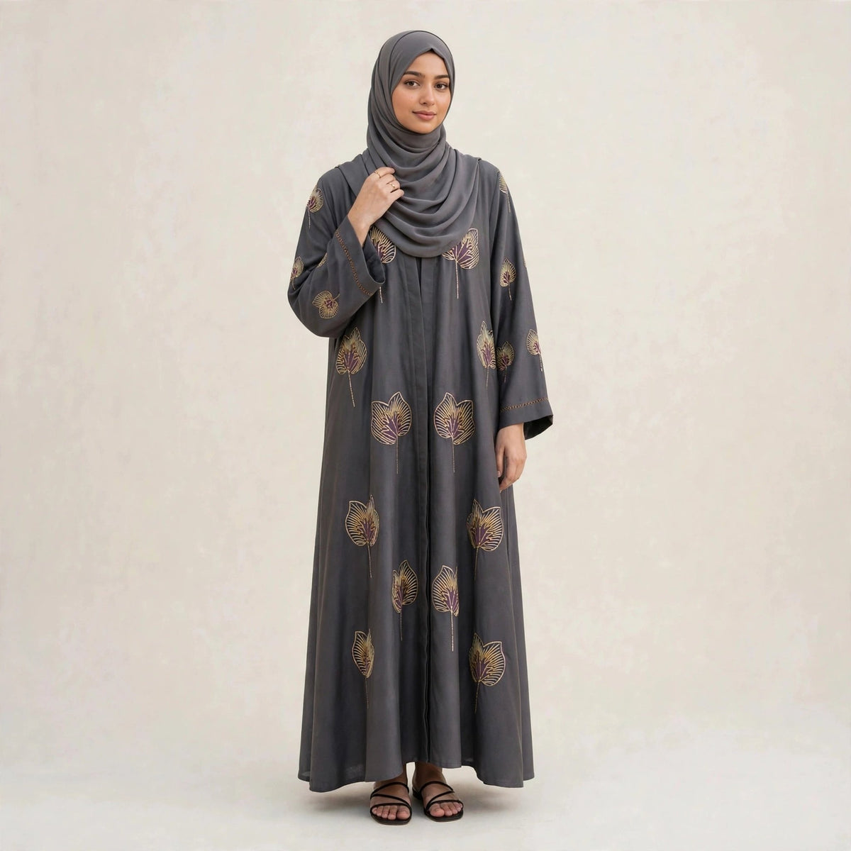 KIRANA CARDIGAN ABAYA EMBROIDERY - AL Rubab Fashion MY