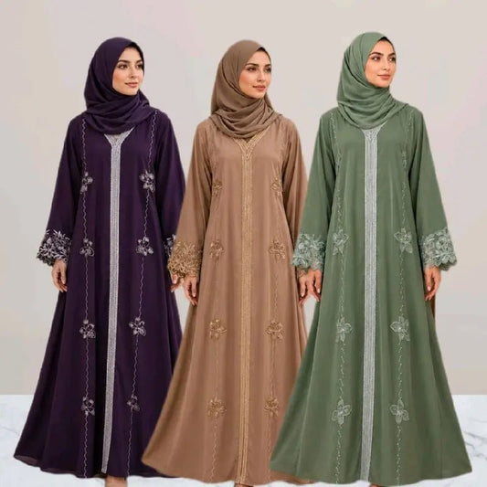 KIRANA CARDIGAN ABAYA EMBROIDERY - AL Rubab Fashion MY