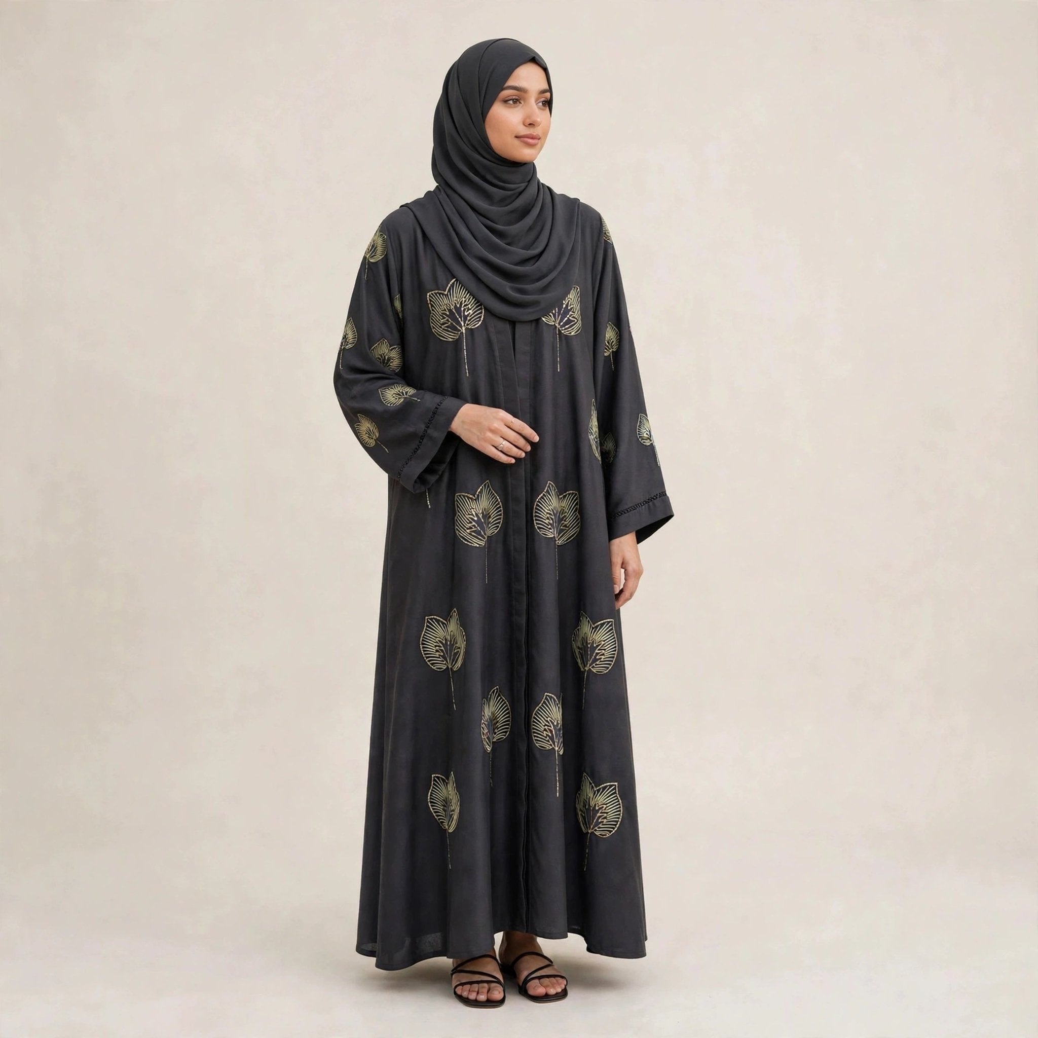 KIRANA CARDIGAN ABAYA EMBROIDERY - AL Rubab Fashion MY
