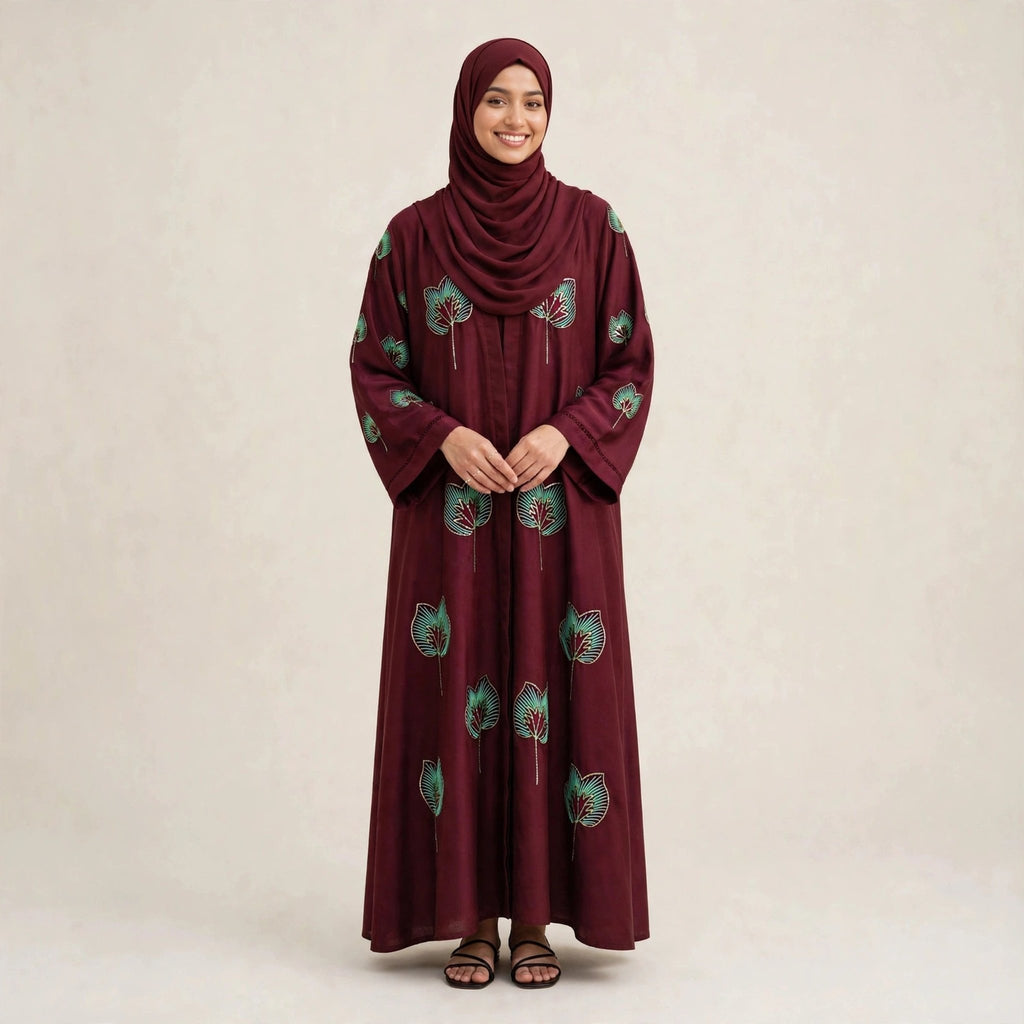 KIRANA CARDIGAN ABAYA EMBROIDERY - AL Rubab Fashion MY
