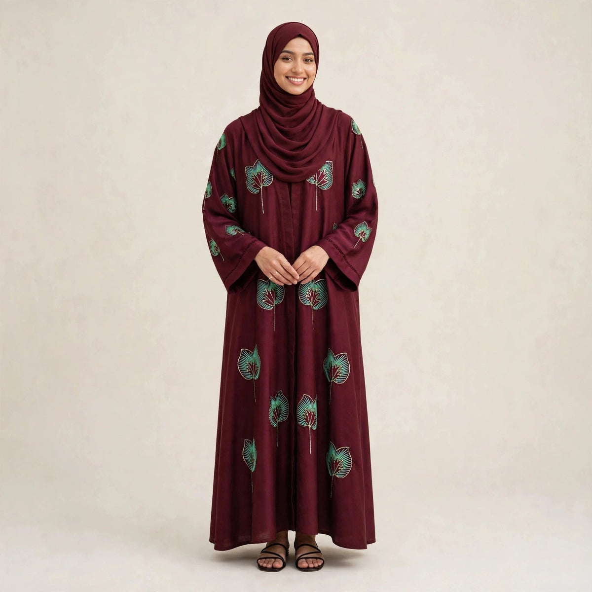 KIRANA CARDIGAN ABAYA EMBROIDERY - AL Rubab Fashion MY
