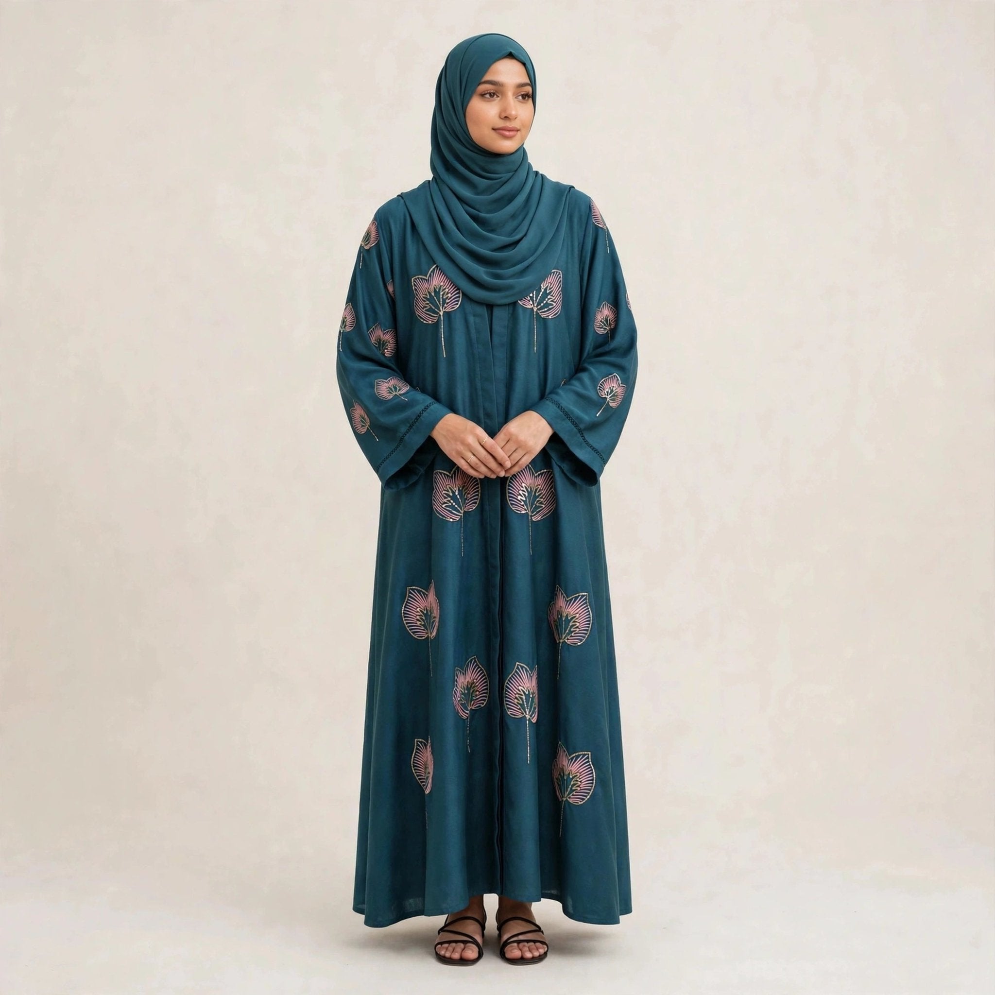 KIRANA CARDIGAN ABAYA EMBROIDERY - AL Rubab Fashion MY