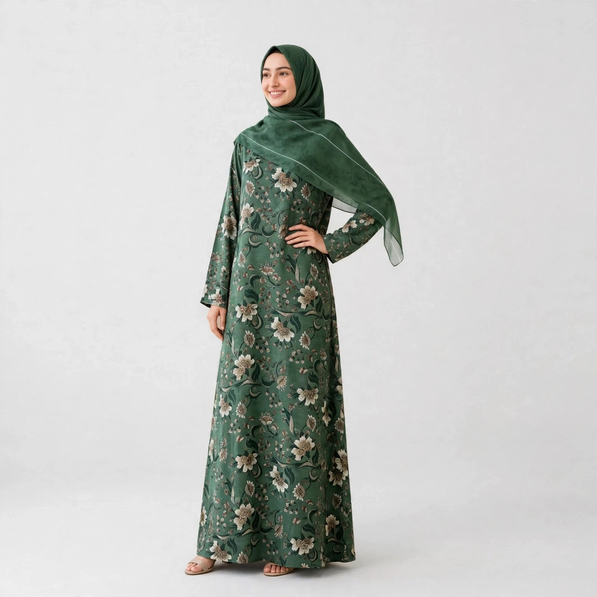 LATEEFA ABAYA ORGANZA WITH SHAWL - AL Rubab Fashion MY