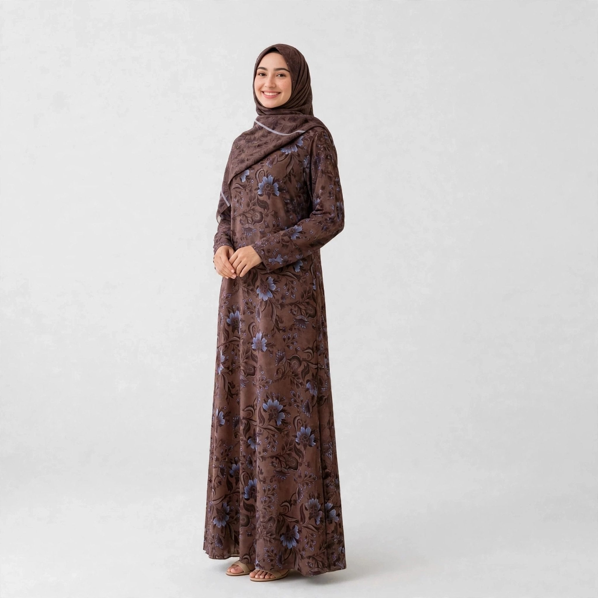 LATEEFA ABAYA ORGANZA WITH SHAWL - AL Rubab Fashion MY