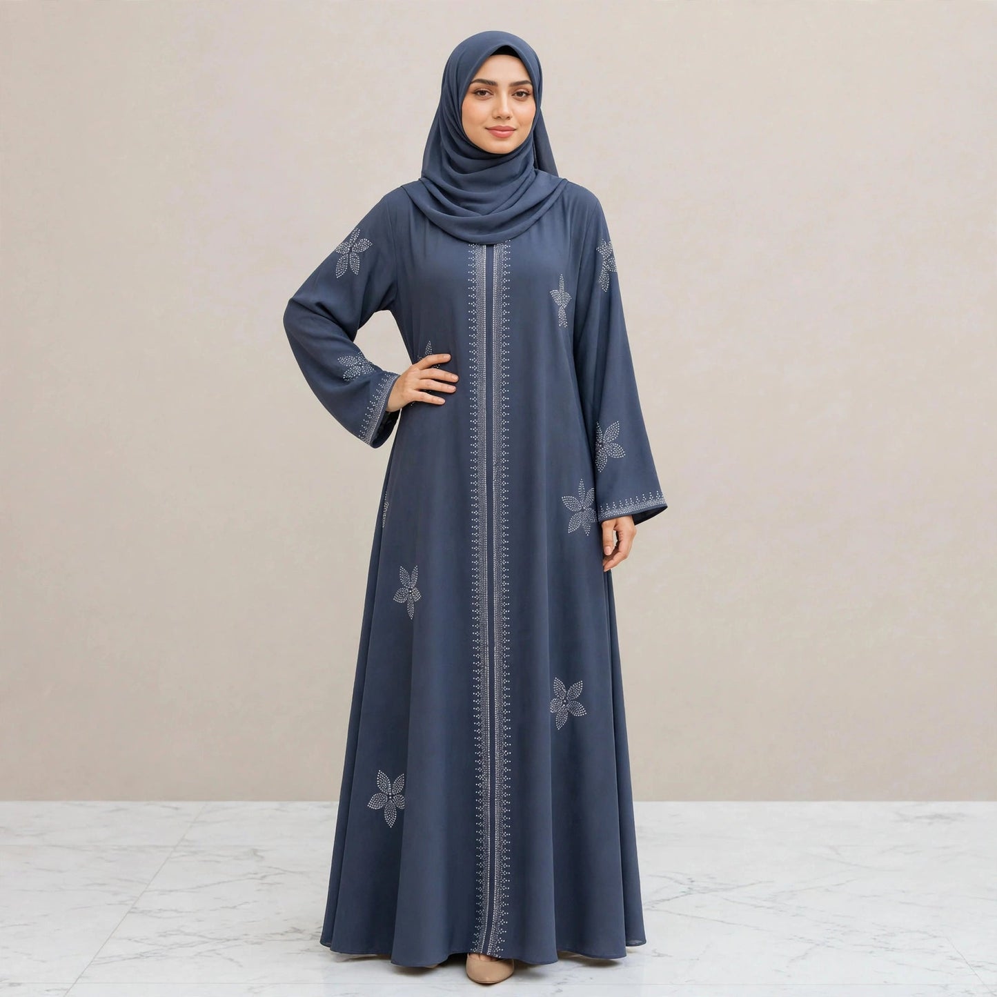 LILY CRYSTAL ABAYA BATU TAMPAL - AL Rubab Fashion MY