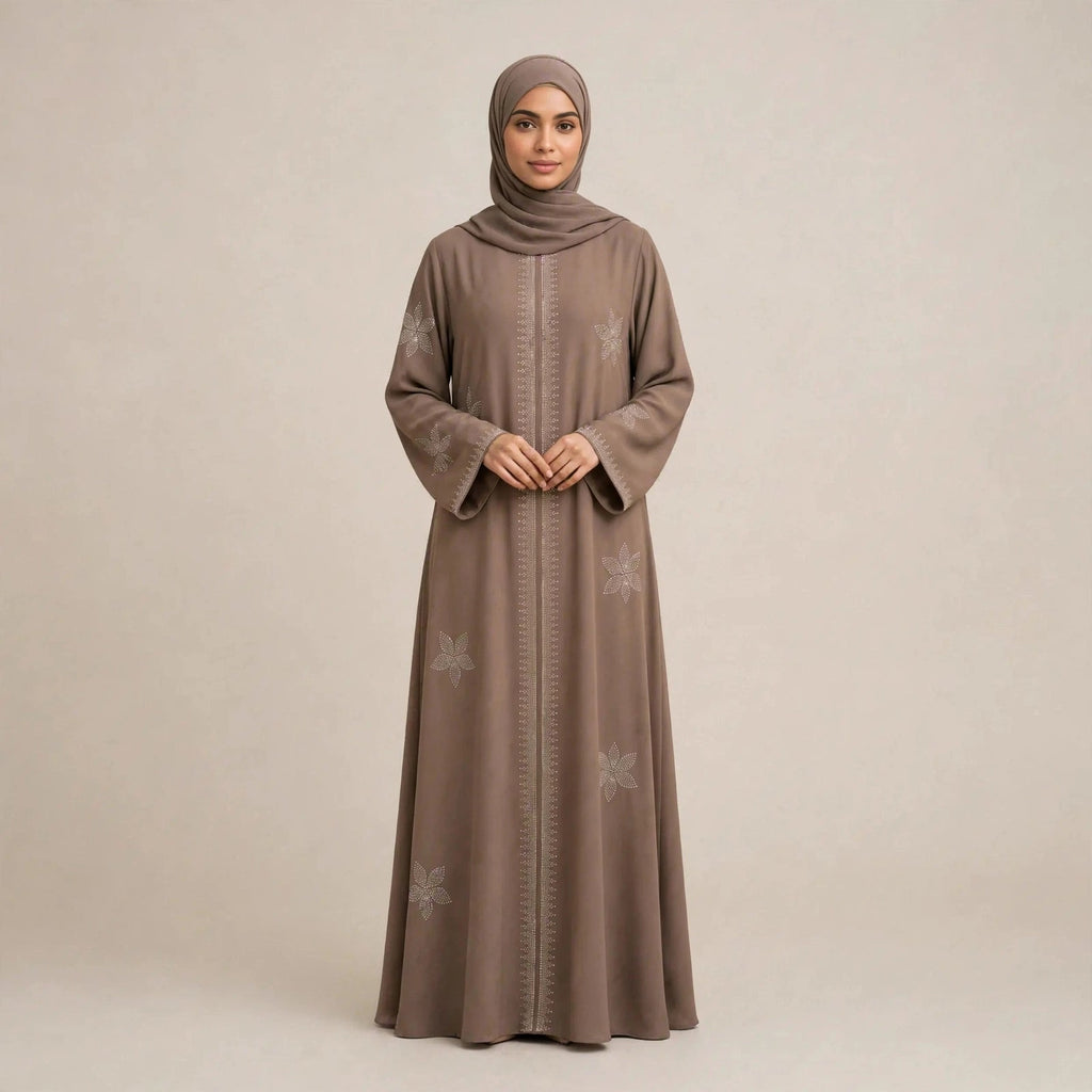 LILY CRYSTAL ABAYA BATU TAMPAL - AL Rubab Fashion MY