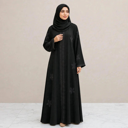 LILY CRYSTAL ABAYA BATU TAMPAL - AL Rubab Fashion MY