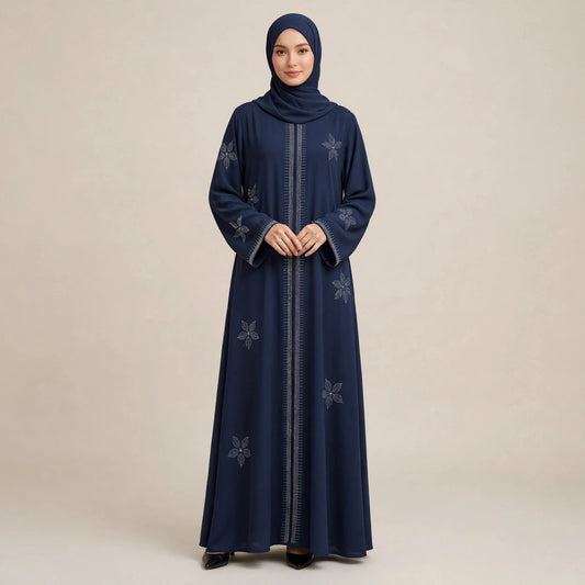 LILY CRYSTAL ABAYA BATU TAMPAL - AL Rubab Fashion MY