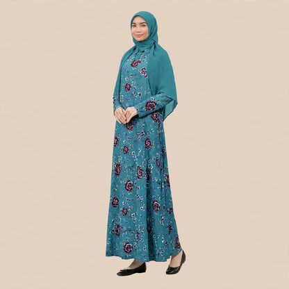 PEONY FLORAL VINTAGE MAXI DRESS - AL Rubab Fashion MY