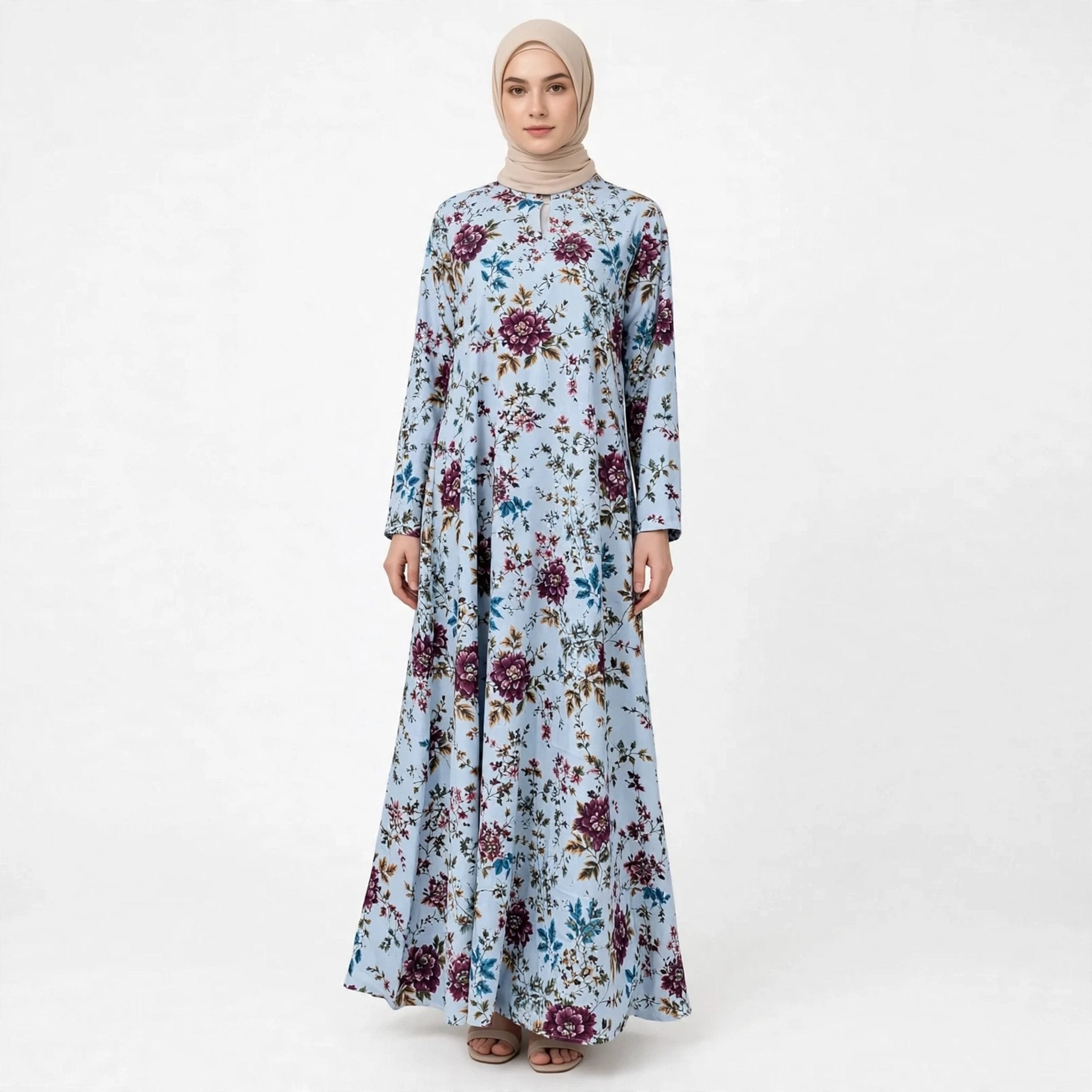 PEONY FLORAL VINTAGE MAXI DRESS - AL Rubab Fashion MY