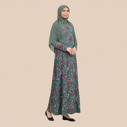 PEONY FLORAL VINTAGE MAXI DRESS - AL Rubab Fashion MY