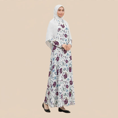 PEONY FLORAL VINTAGE MAXI DRESS - AL Rubab Fashion MY