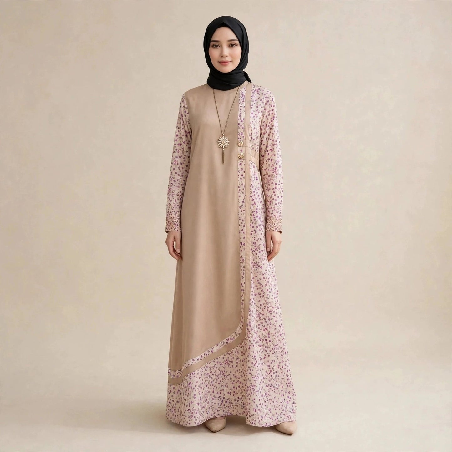 ROSALINDA MAXI DRESS BERCORA - AL Rubab Fashion MY