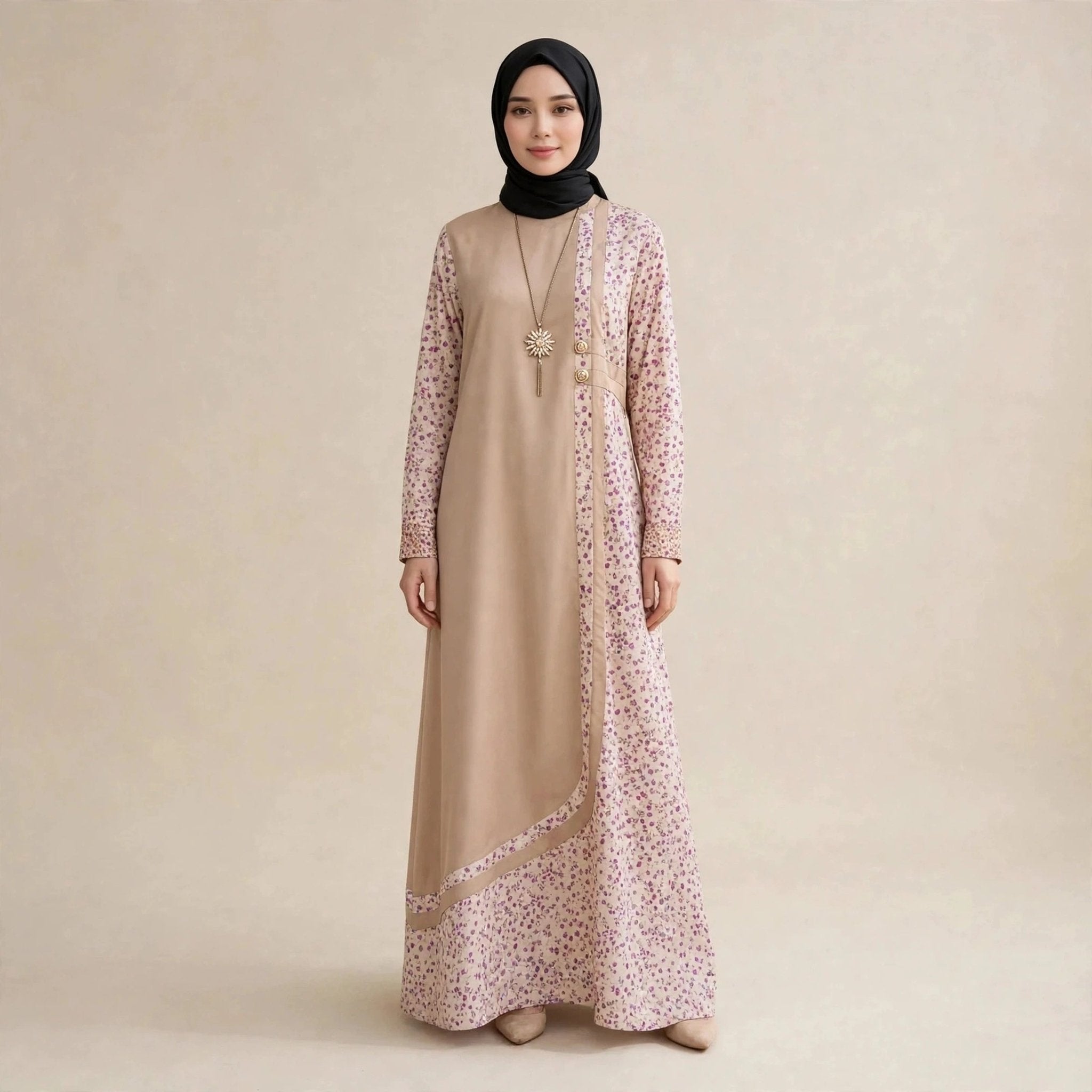 ROSALINDA MAXI DRESS BERCORA - AL Rubab Fashion MY