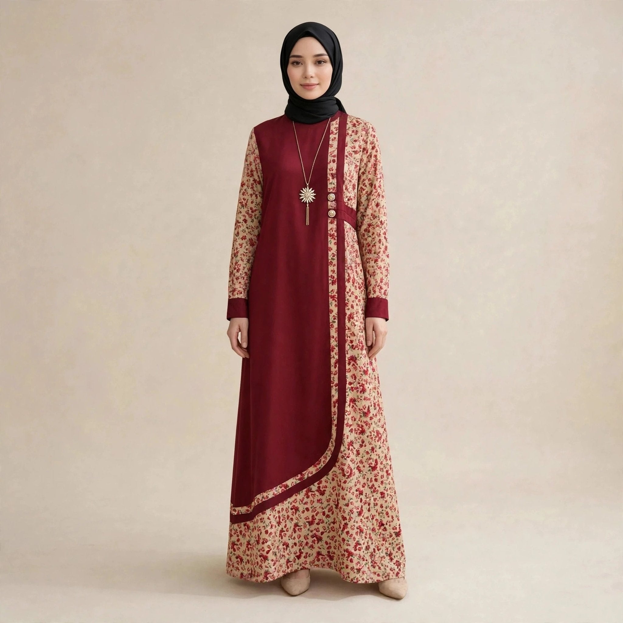 ROSALINDA MAXI DRESS BERCORA - AL Rubab Fashion MY